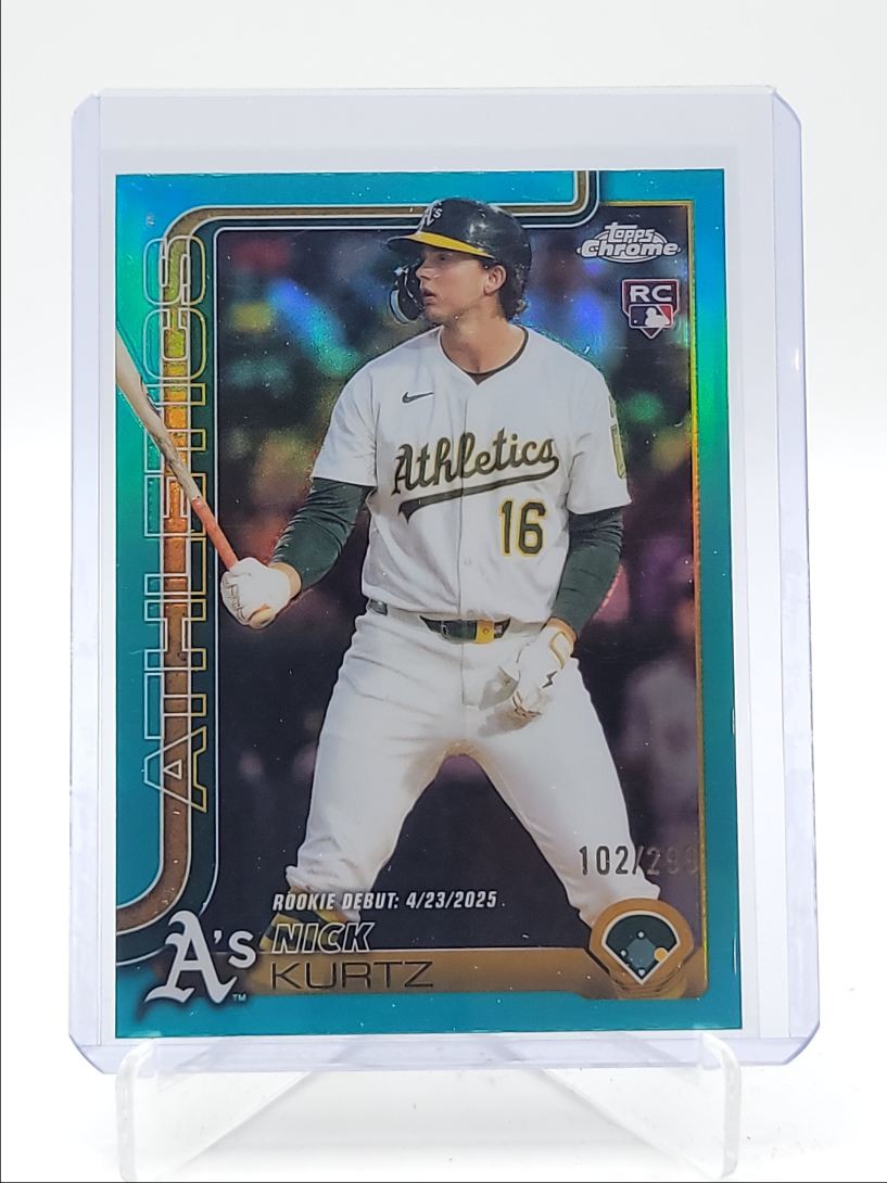 NICK KURTZ 2025 TOPPS CHROME UPDATE ROOKIE DEBUT AQUA RC /199 Q4450