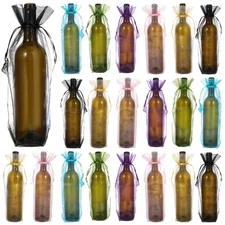 70 Pack Organza Wine Bags with Drawstring for Wedding Birthday Baby Shower