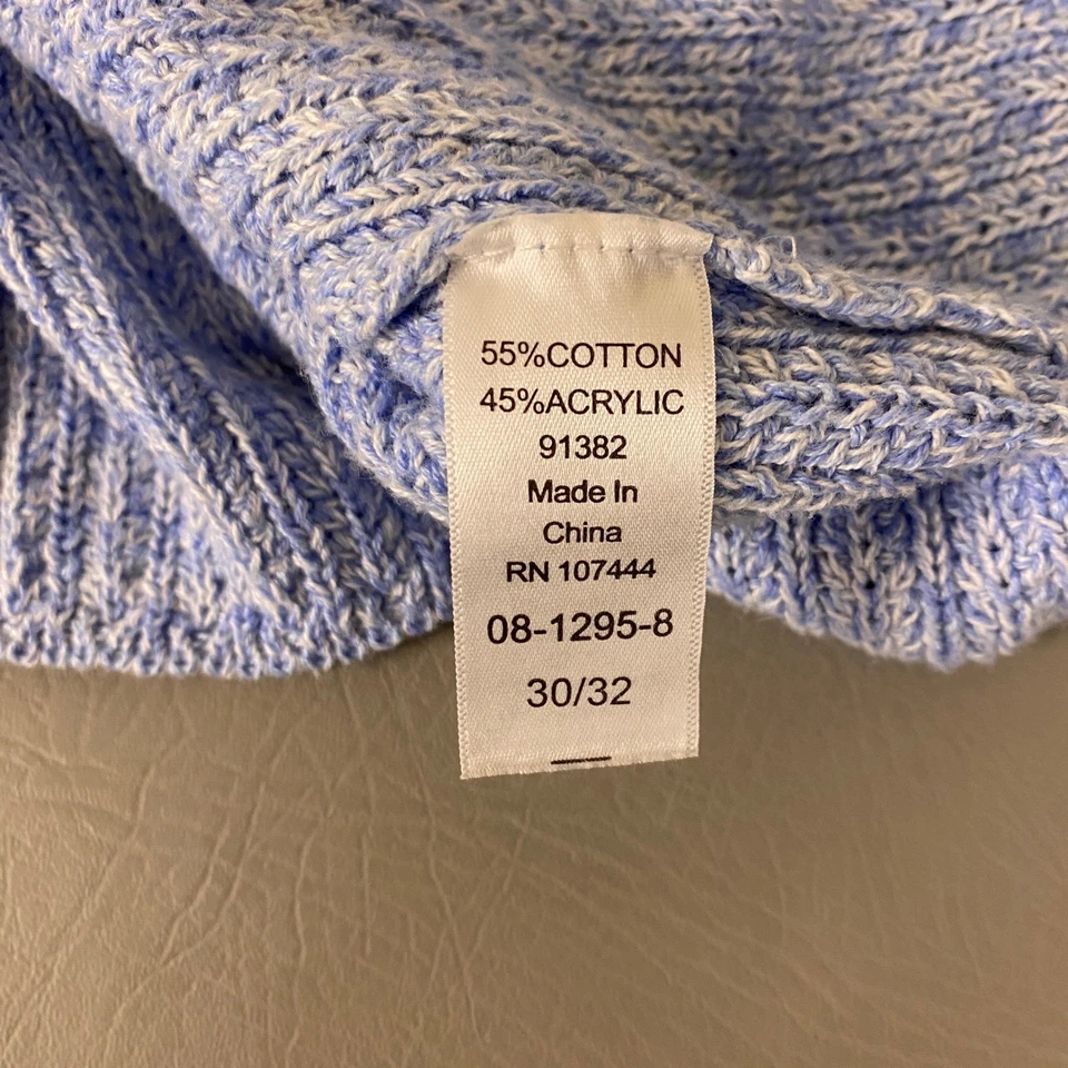 Женский свитер Jessica London большого размера 30/32 синий белый трикотажная хлопковая смесь - Изображение 4 из 4