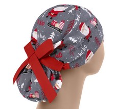 Scrub hats, nurse scrub caps, womens surgical hat, christmas ponytail scrub cap