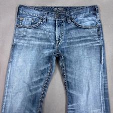 Silver Jeans Mens 38x30 Blue Zac Bootcut Washed Out Faded Denim Pants (Tag36x30)