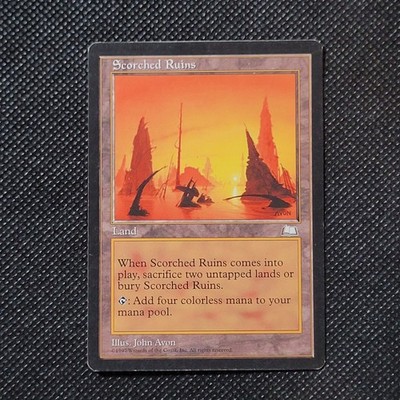 Wizards MTG Scorched Ruins Weatherlight Land Reg Rare 1997