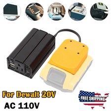 Power Inverter Supply For Dewalt 18V 20V Battery AC110V with Dual USB Port 200W