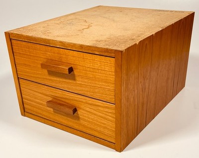 Vintage Danish Mod Teak 2 Drawer Organizer Made in Denmark 14.25'' x 17.75''