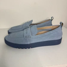 Vionic Suede Leather Chantel Vio Motion Loafers - Blue Haze | Size 10 Wide