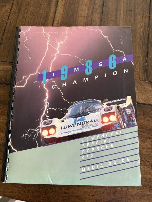 IMSA Press Kit Holbert Racing Lowenbrau Porsche 962 1986