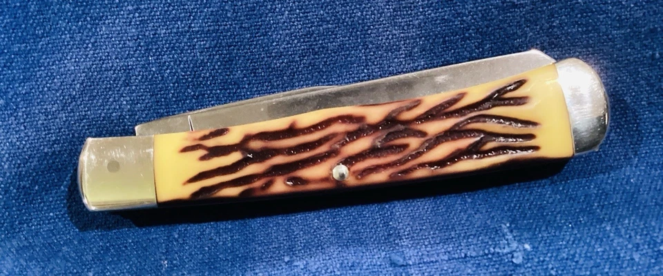 CUCHILLO TRAMPERO CHAQUETA AMARILLO CAMILLUS VINTAGE 4,5” HECHO EN EE. UU. L@@K Foto 2 de 4