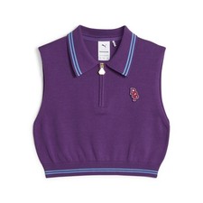 PUMA X Dapper Dan QuarterZip Cropped Vest Womens Size XS Casual Athletic Outer