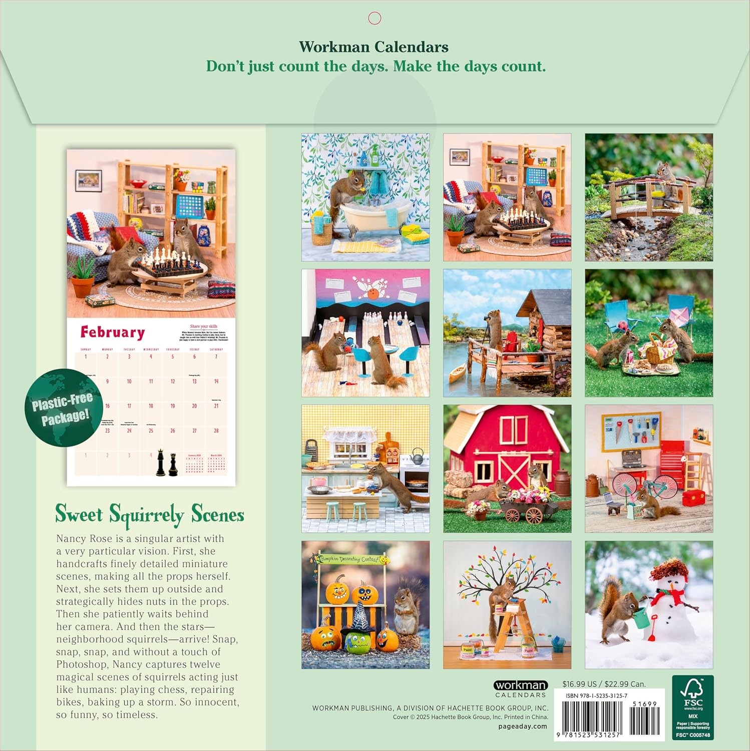 Workman Secret Life of Squirrels 2026 Wall Calendar w