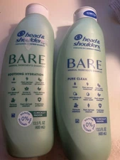 2 pk Head & Shoulders BARE minimal Ingredient Pure Clean Shampoo 13.5 oz ea