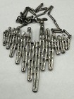 VINTAGE STATEMENT SILVER TONE BRUTALIST ABSTRACT BAR LINK SIGNED NECKLACE 19" — photo 6