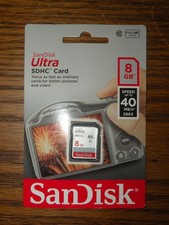 NEW SanDisk 8GB Class 10 Ultra SDHC Card Speed up to 40MB/s HD Video Camera Etc