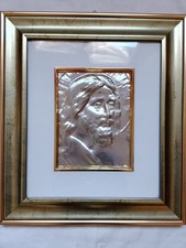 Quadro  Gesù Volto Santo - Cornice Chiara 38x43 cm Vintage