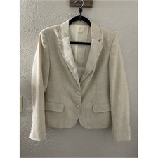 Tailored Cream Women's Blazer   Elegant Two-Button Jacket 11/12