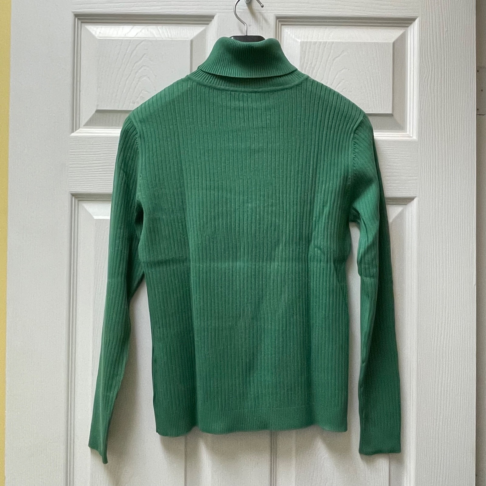 VTG Women's Basic Ribbed Turtleneck Green Knit Lo… - image 4