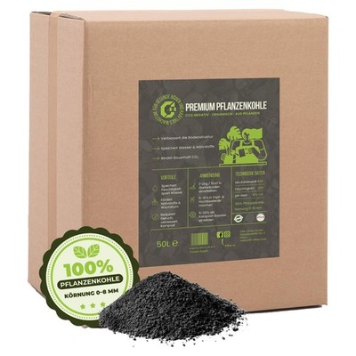 Premium Pflanzenkohle für Bodenverbesserung | Terra Preta | Made in Germany  50L