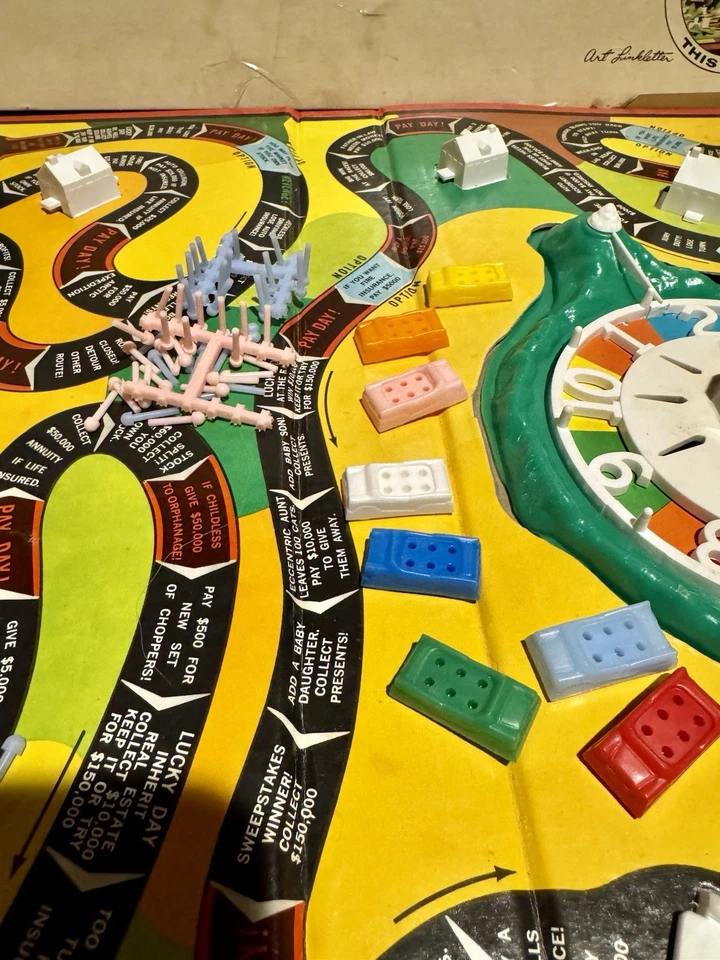 1960 The Game of Life Board Game MB COMPLETE Vintage 1st Edition 4000-X  - Image 4 of 4