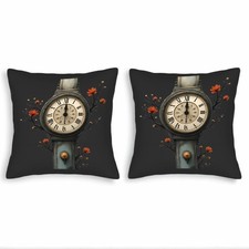 Set of 2 18x18in Throw Pillow Covers with Vintage Floral Design