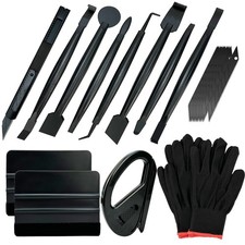 Automotive Vinyl Wrap Kit With Tools Black Vinyl Car Compatible Plastic Ex..