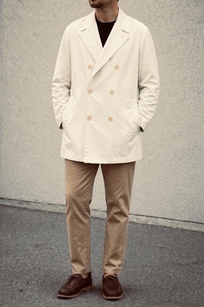 Men Hugo Boss Coat Beige Cotton 50