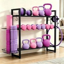 3-Tier Dumbbell Rack with 882 LBS Capacity, Multi-Purpose Weight Rack for Home G