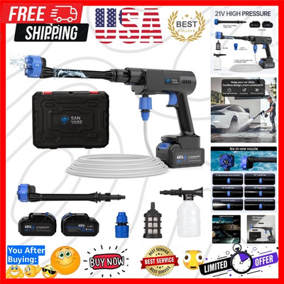 #ad Cordless Pressure Washer1200PSI Portable Pressure Washer with 2 Rechargeable... $214.99