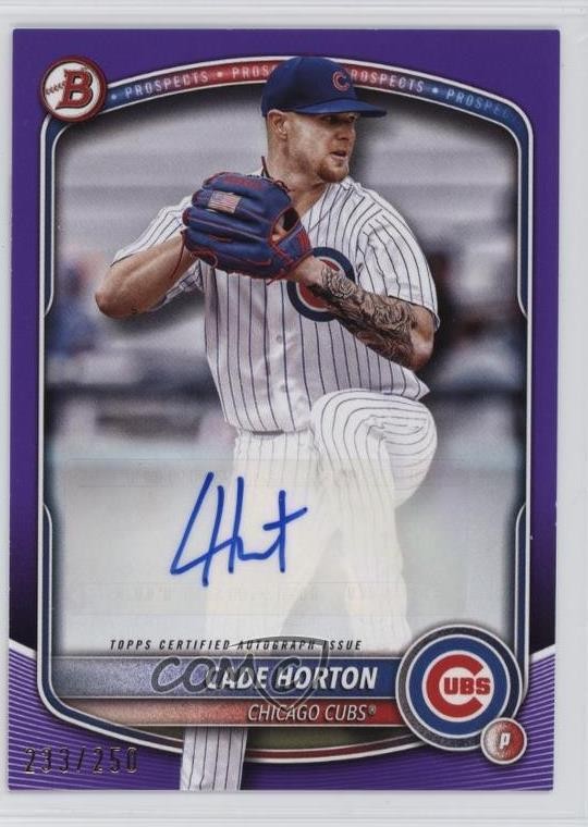 2025 Bowman Paper Prospect Retail Purple 233/250 Cade Horton #BPA-CHO Auto 1ez6