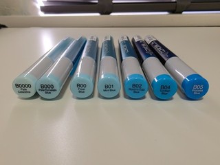 Copic Ink Refill Bottles. Blue numbers 7 bottles for Sketch ciao etc