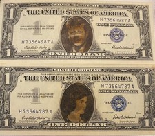 1957 A silver certificate note with John F Kennedy and Jackie Kennedy photo