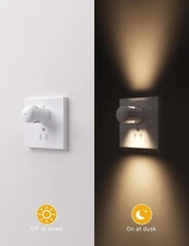 GEPLAD 6 Pack LED Night Light Plug In 3000K Dusk to Dawn for Bedroom Hallway