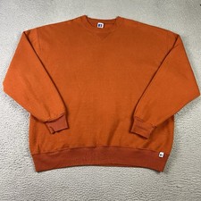 Vintage Russell Athletic Sweater Mens 2XL Rust Burnt Orange 90s Made in USA