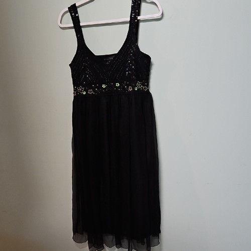 Spenser Jeremy Black Fairycore or Whimsey Goth Floral and Sequins dress