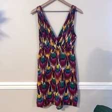 Alice + Olivia Women’s Alameda Mini Dress Size XS Ikat Sheath Peacock Cut Out