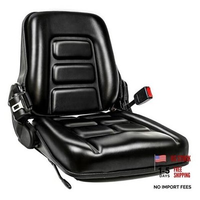 Universal Forklift Seat, Tractor Seat with Safety Belt, Adjustable Back and