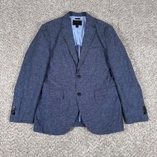 Jos A Bank Sport Coat Mens M Blue Linen Blend Tailored Fit Light Unstructured
