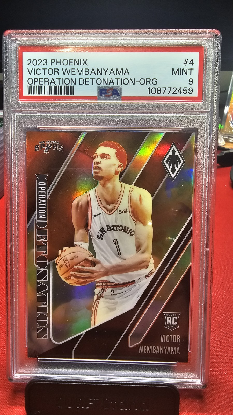 2023 Panini Phoenix Operation Detonation Victor Wembanyama #4 (RC) # /49 PSA 9!
