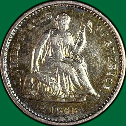1860-O Seated Liberty Half Dime Choice Extremely Fine XF+/AU Coin #33898