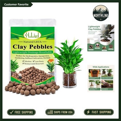 4LB pH-Neutral LECA Clay Pebbles for Plants   Ideal for Aquariums & Gardening