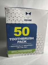 Bulk Toothbrushes 50 Pack  Individually Wrapped Travel Toothbrush Set for Ad...
