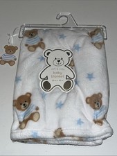 Teddy Bear Blanket throw Baby Girl Boy print Security Blanket Throw Soft 30X40