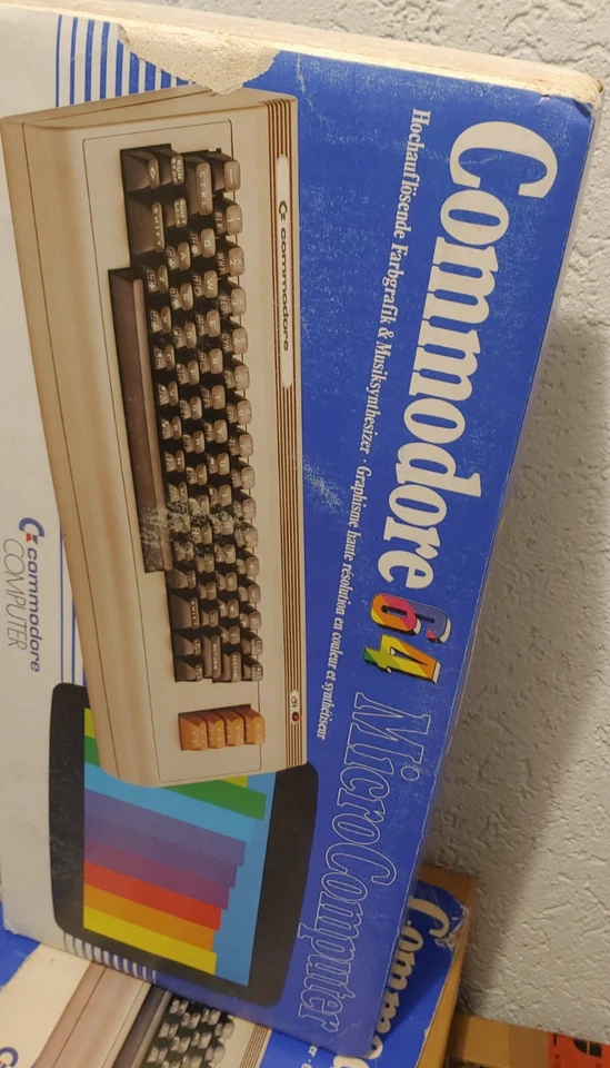 Commodore 64 C64 BROTKASTEN (+NT, Manual, TV-cable in OVP) working (141125)