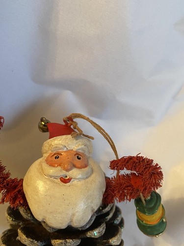 VINTAGE TANNENZAPFEN WEIHNACHTSMANN WEIHNACHTSSCHMUCK GROSS EINZIGARTIG TANNENZAPFEN Pfeifenputz - Bild 11 von 11