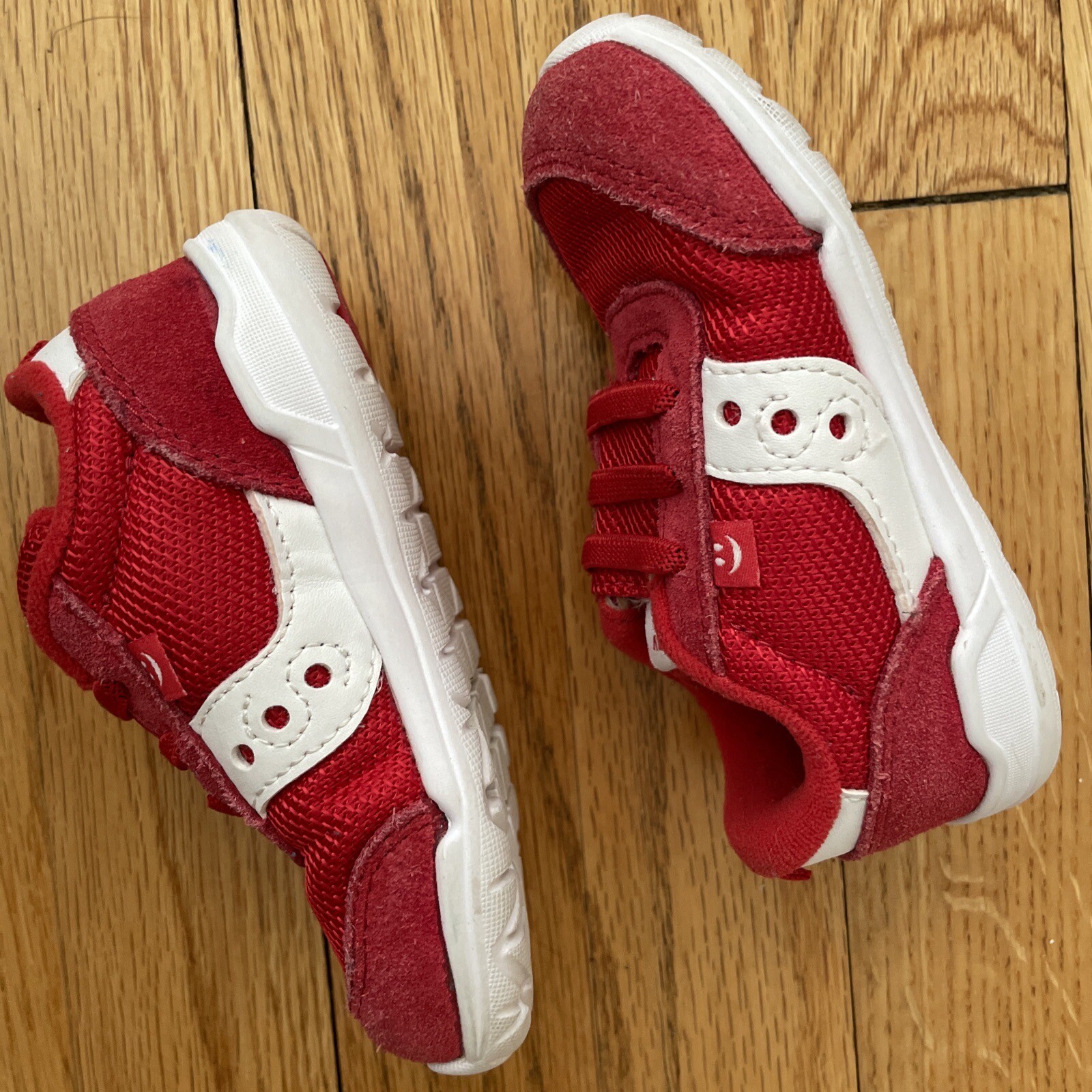 Saucony Toddler Boys Shoes Size 6.5w Red White Hook Loop Strap S Jazz Riff - 50 - Picture 3 of 9