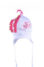 Lovely cotton baby girl's hat Size 3-6 months NEW with tags White and Pink