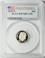 2015-S Proof Clad Roosevelt Dime PCGS PR70DCAM FIRST STRIKE 