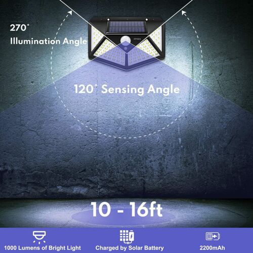 2/4X LED Solarleuchte + Bewegungsmelder Außen Fluter Sensor Strahler Lampe Vlsgp - Bild 3 von 12