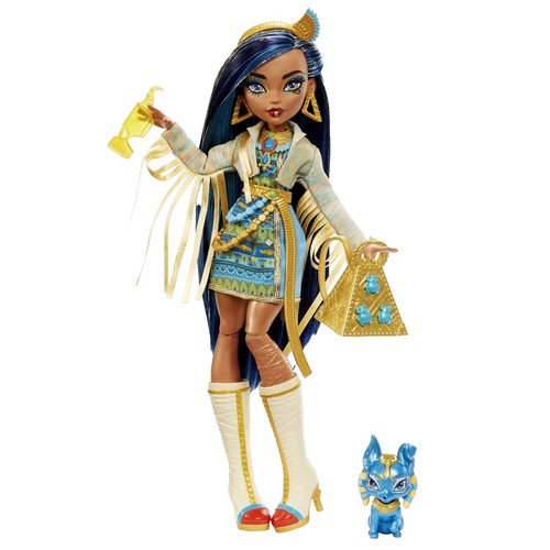 Monster High HXH75 Lagoona Blue Fashion Doll in Mesh Tee with Pet