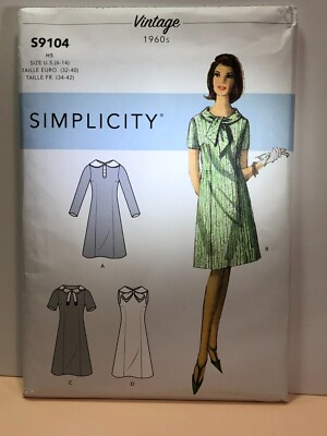Misses' Vintage Dresses With Sleeve & Neckline Variation 6-8-10-12-14 Misses' Vintage Dresses With Sleeve & Neckline Variation 6-8-10-12-14