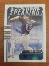2021 Absolute Baseball Statistically Speaking Insert Green Parallel Shane Bieber