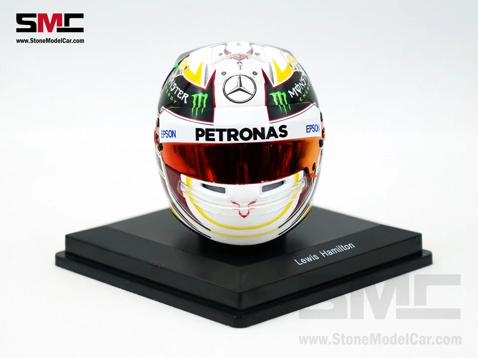 Capacete de faísca Mercedes AMG F1 W06 #44 Lewis Hamilton EUA GP 2015 3x WDC 1:5 5HF170 - Imagem 4 de 4